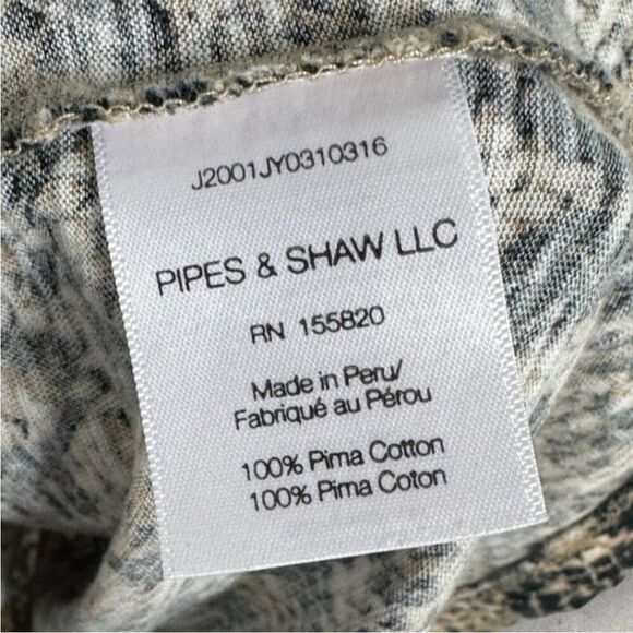 Veronica Beard Casey V-Neck Snake Skin Print Python Top Short Sleeve Size 2xl - Picture 6 of 10